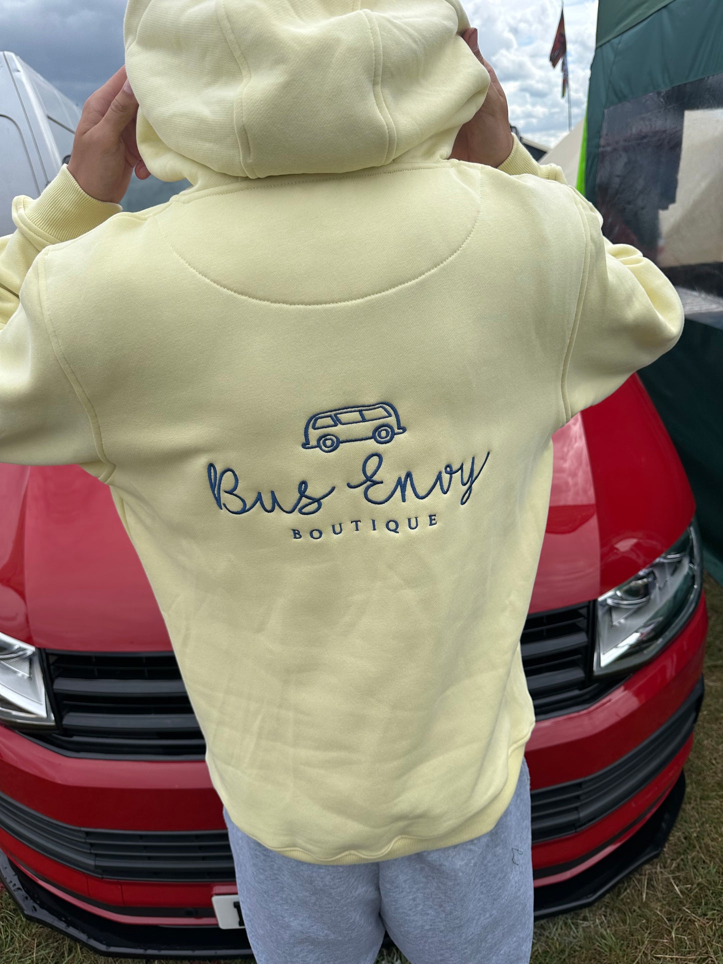OG Bus Envy embroidered hoodie. Sand & sea