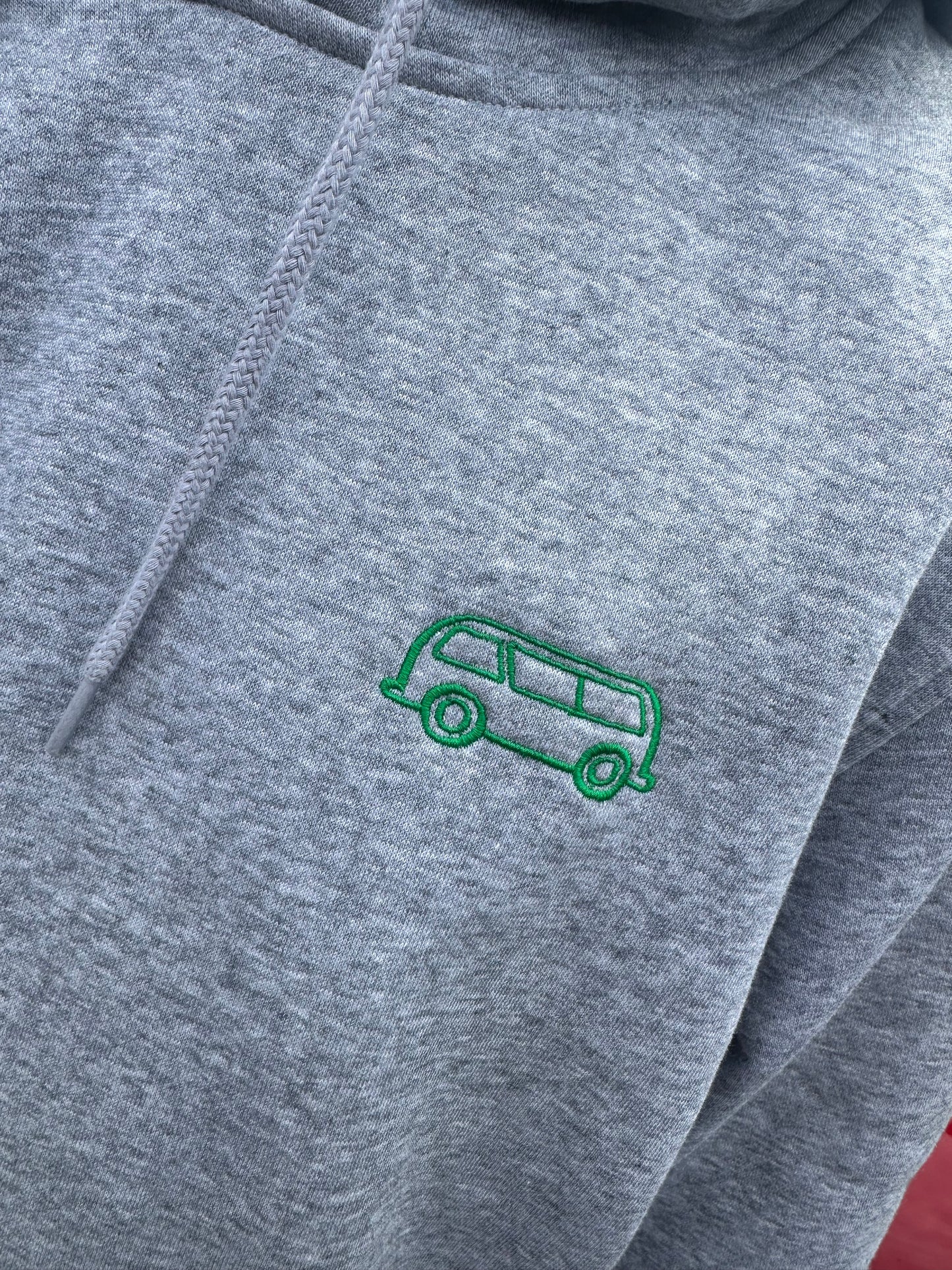 OG Busy Envy embroidered hoodie. Heather grey & green