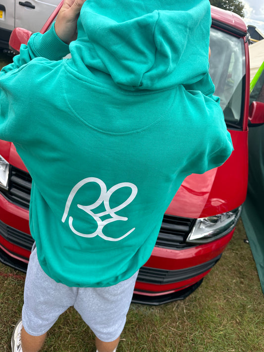 BE everyday heavyweight hood. Green & grey