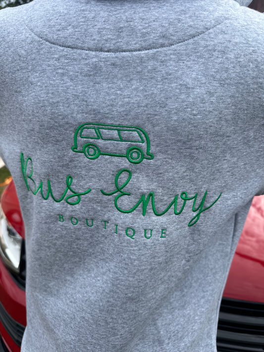OG Busy Envy embroidered hoodie. Heather grey & green