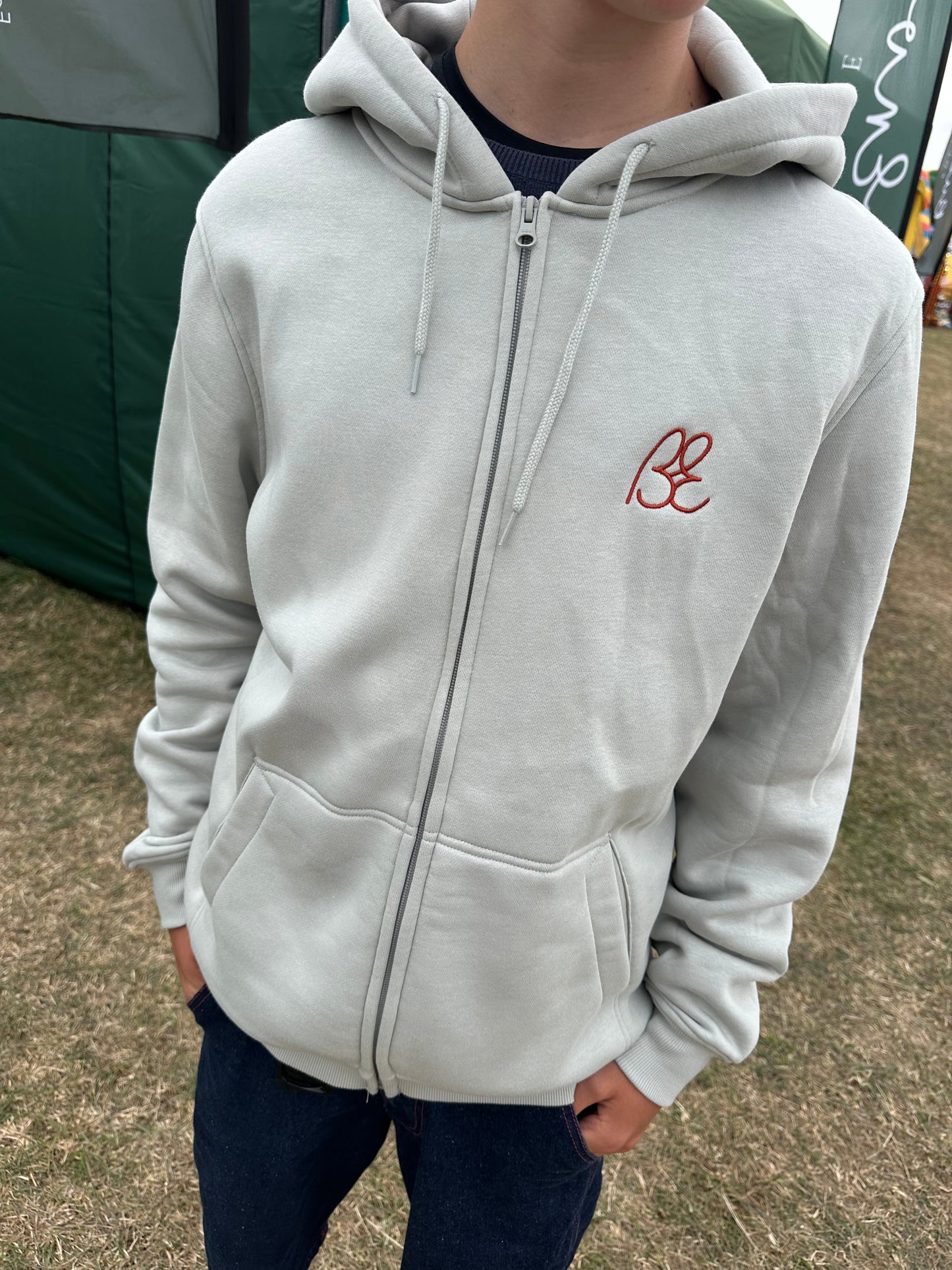 OG Bus Envy embroidered zip hoodie. Asphalt & copper