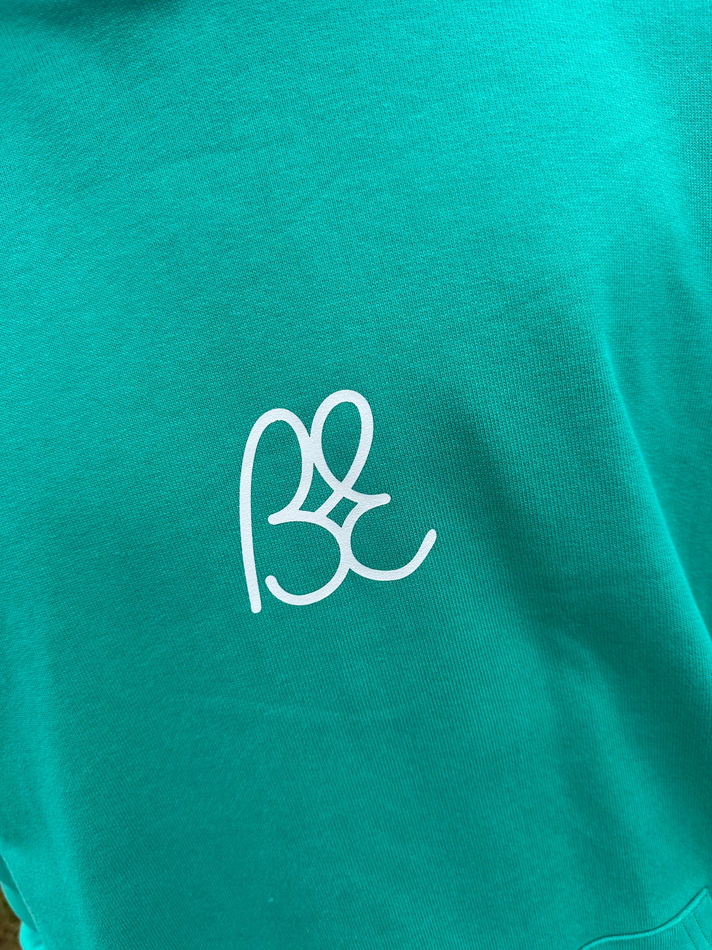 BE everyday heavyweight hood. Green & grey