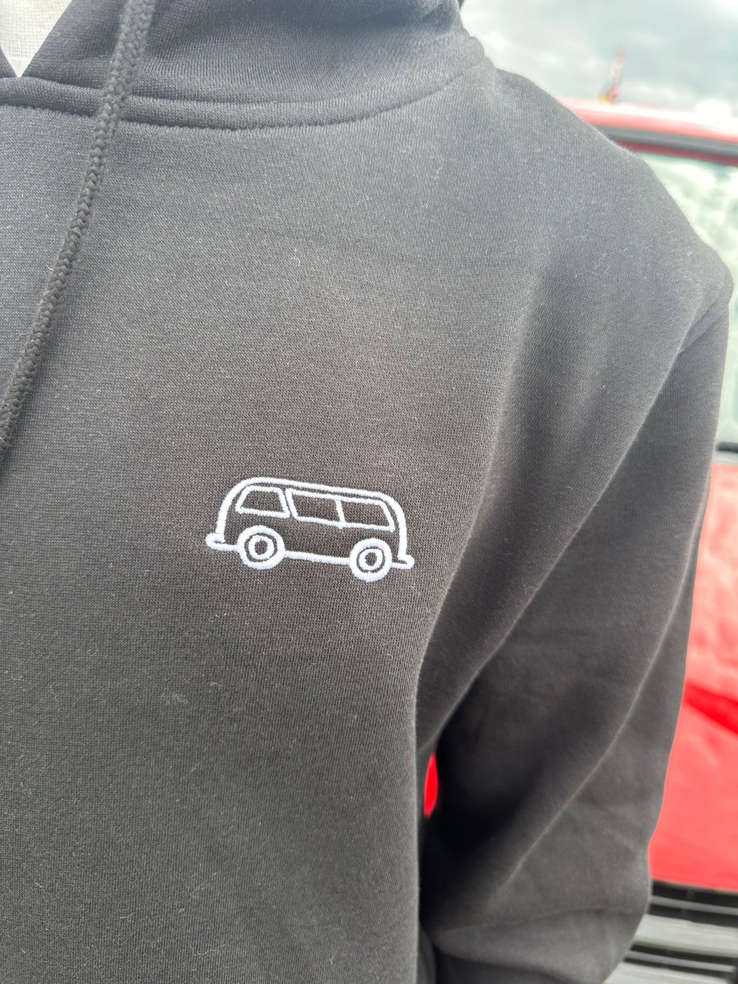 OG Bus Envy embroidered hoodie. Black & white
