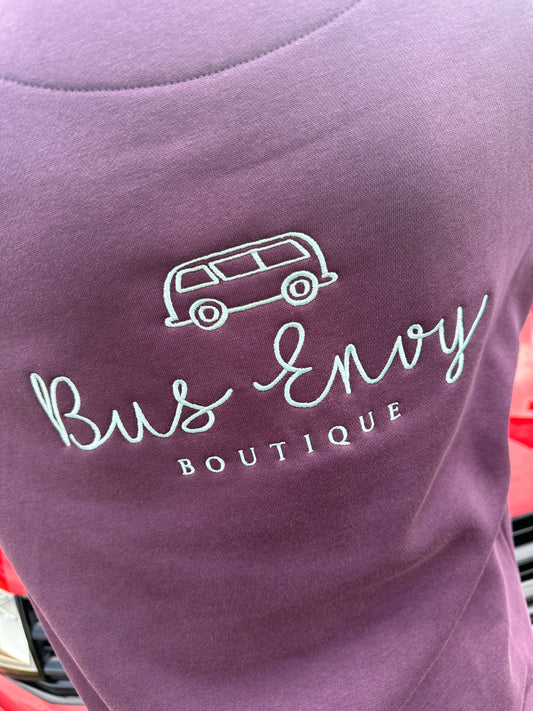 OG Bus Envy embroidered hoodie. Plum & blue