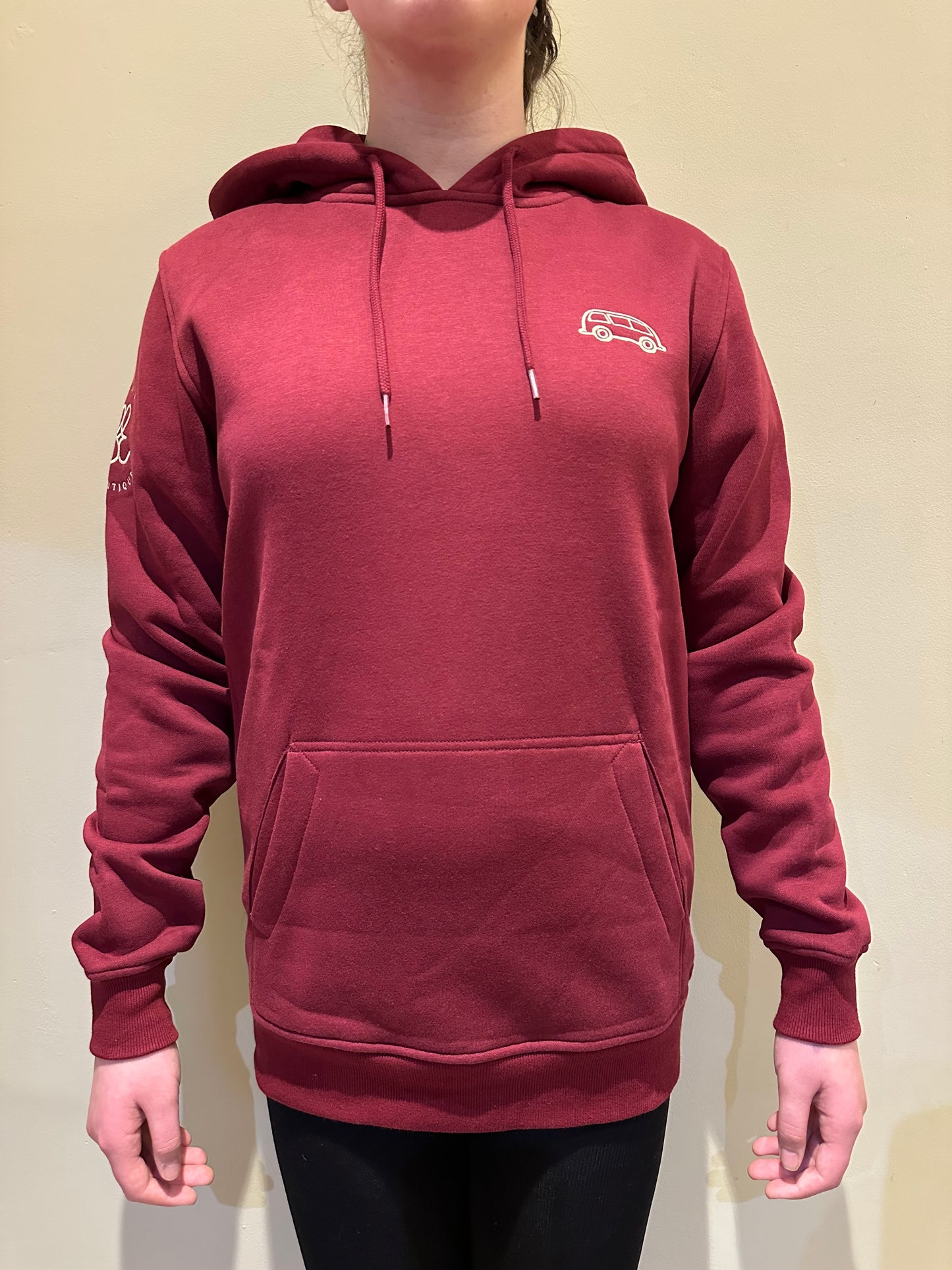 OG Bus Envy embroidered hoodie. Burgundy & cream