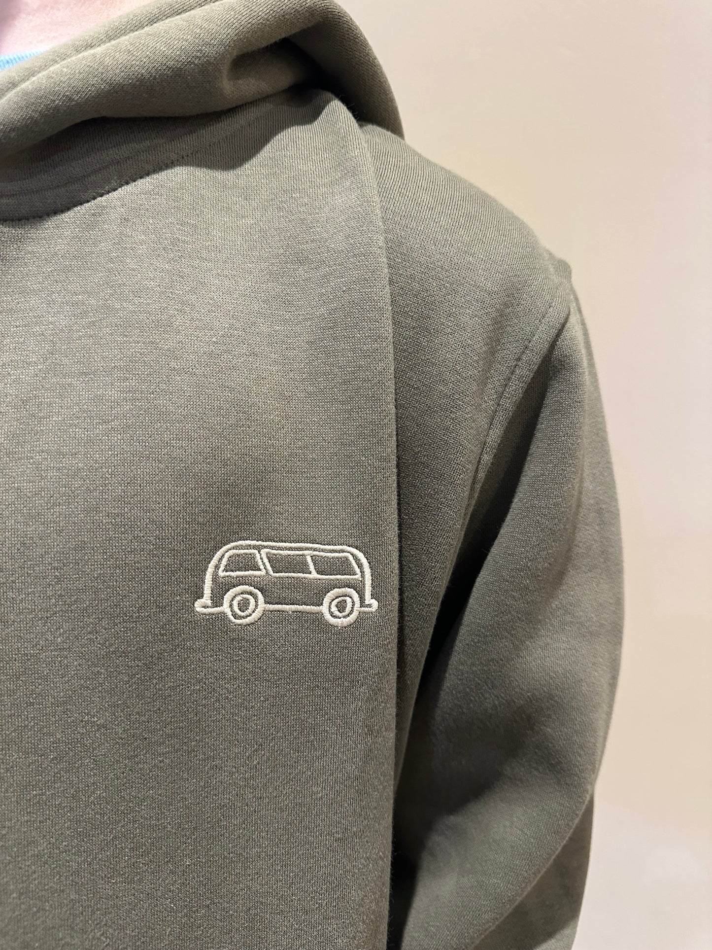 *LAST ONE* OG Bus Envy embroidered hoodie. Khaki & cream