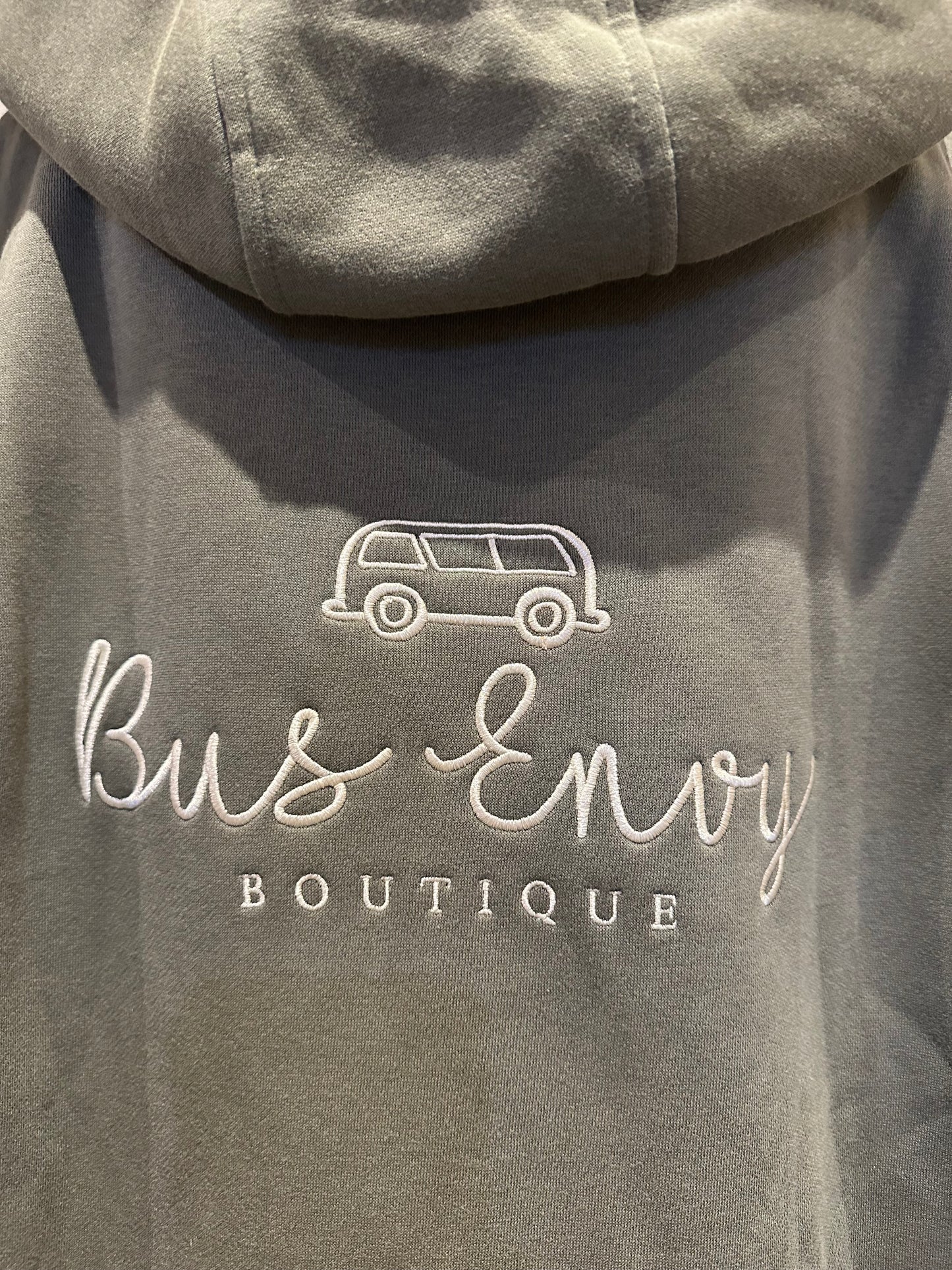 *LAST ONE* OG Bus Envy embroidered hoodie. Khaki & cream