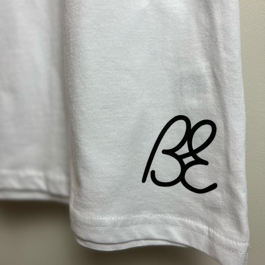 Ladies vest. White with black logos