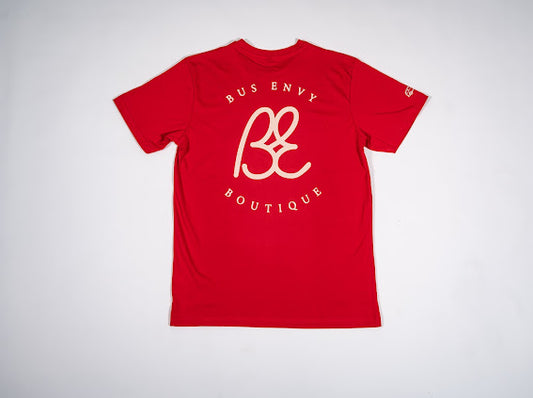 Premium BE T-shirt. Red & white