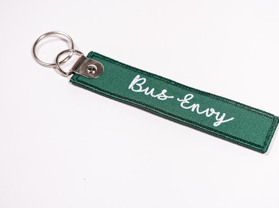 Signature Bus Envy embroidered keyring