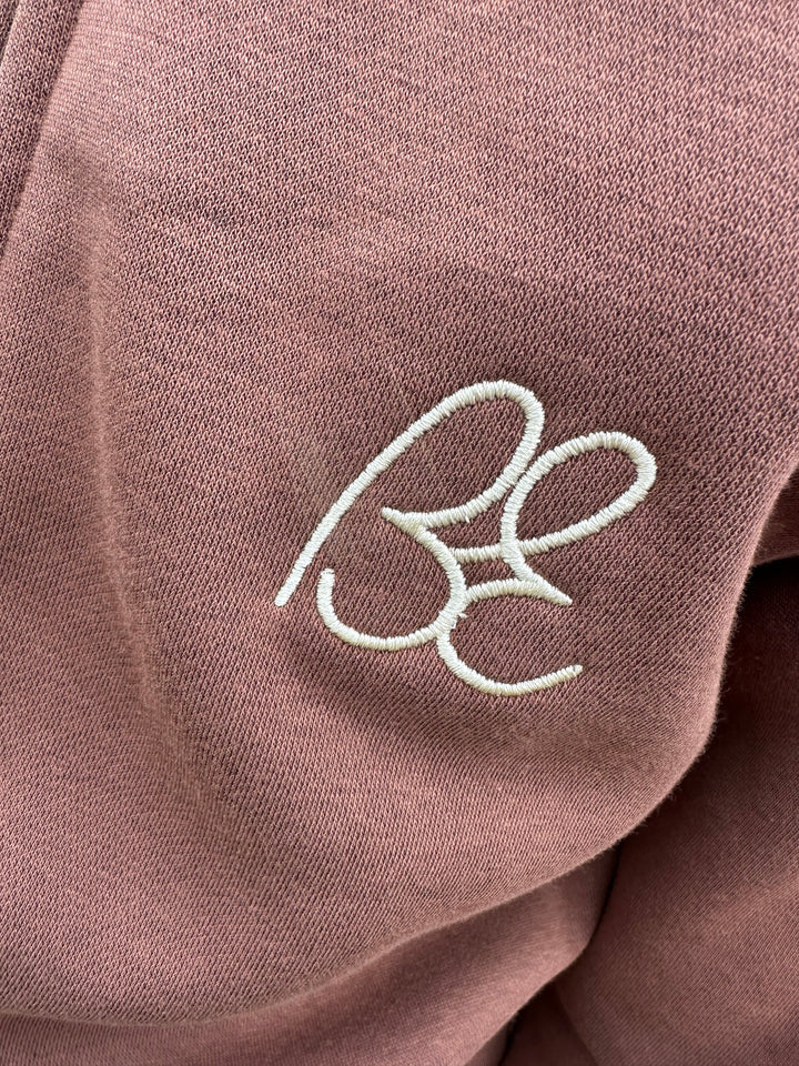 OG Bus Envy embroidered zip hoodie. Brown & cream