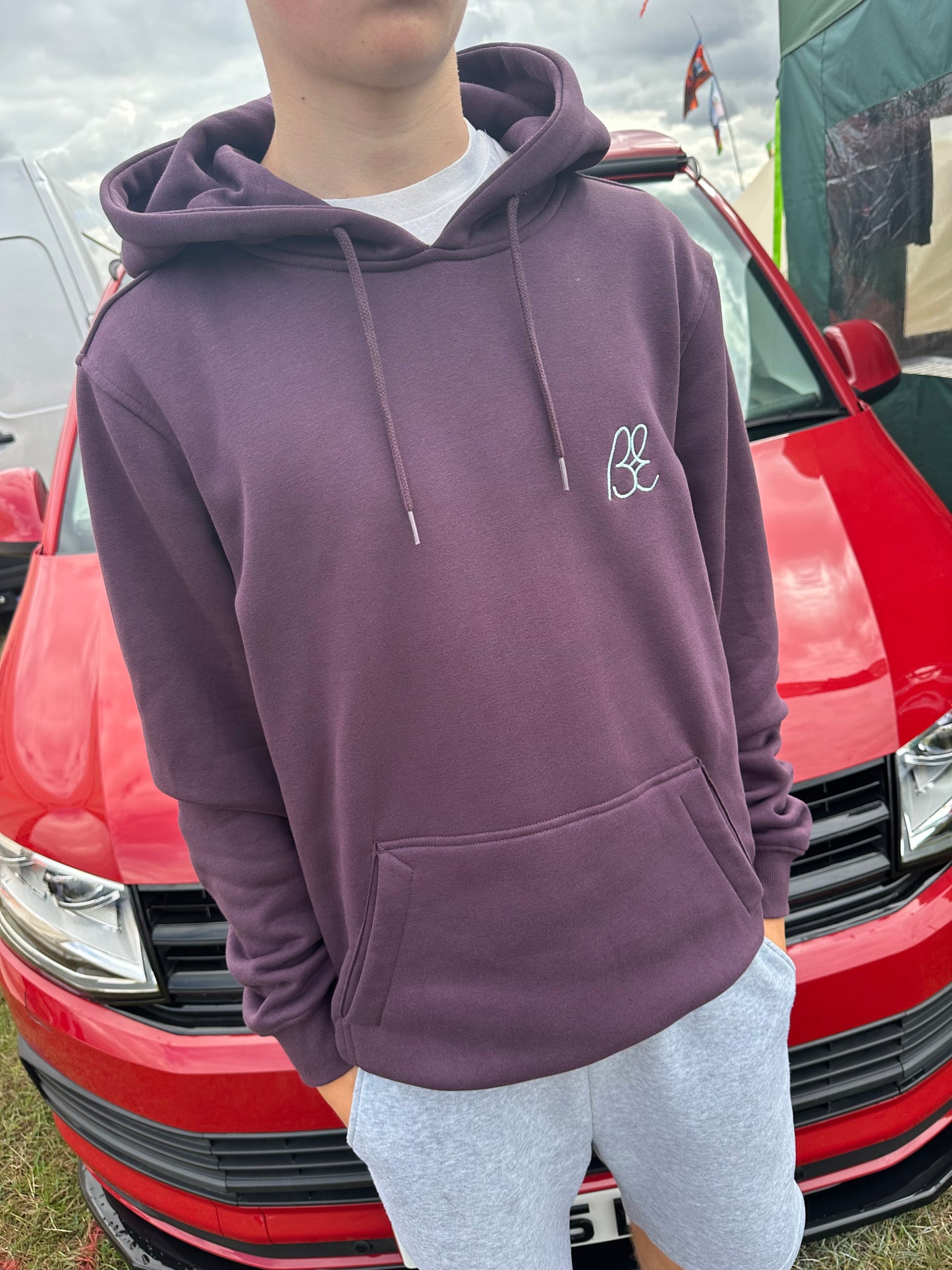 OG Bus Envy embroidered hoodie. Plum & blue