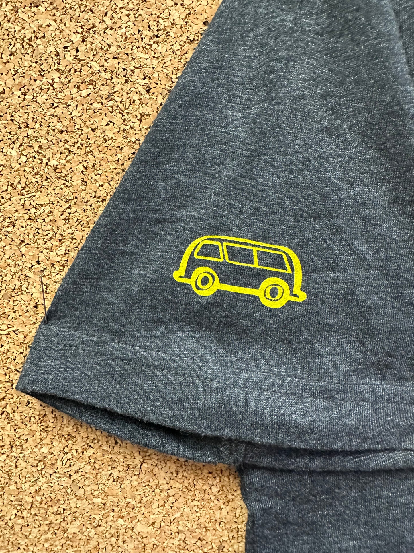 Premium BE T-shirt. Charcoal grey & yellow