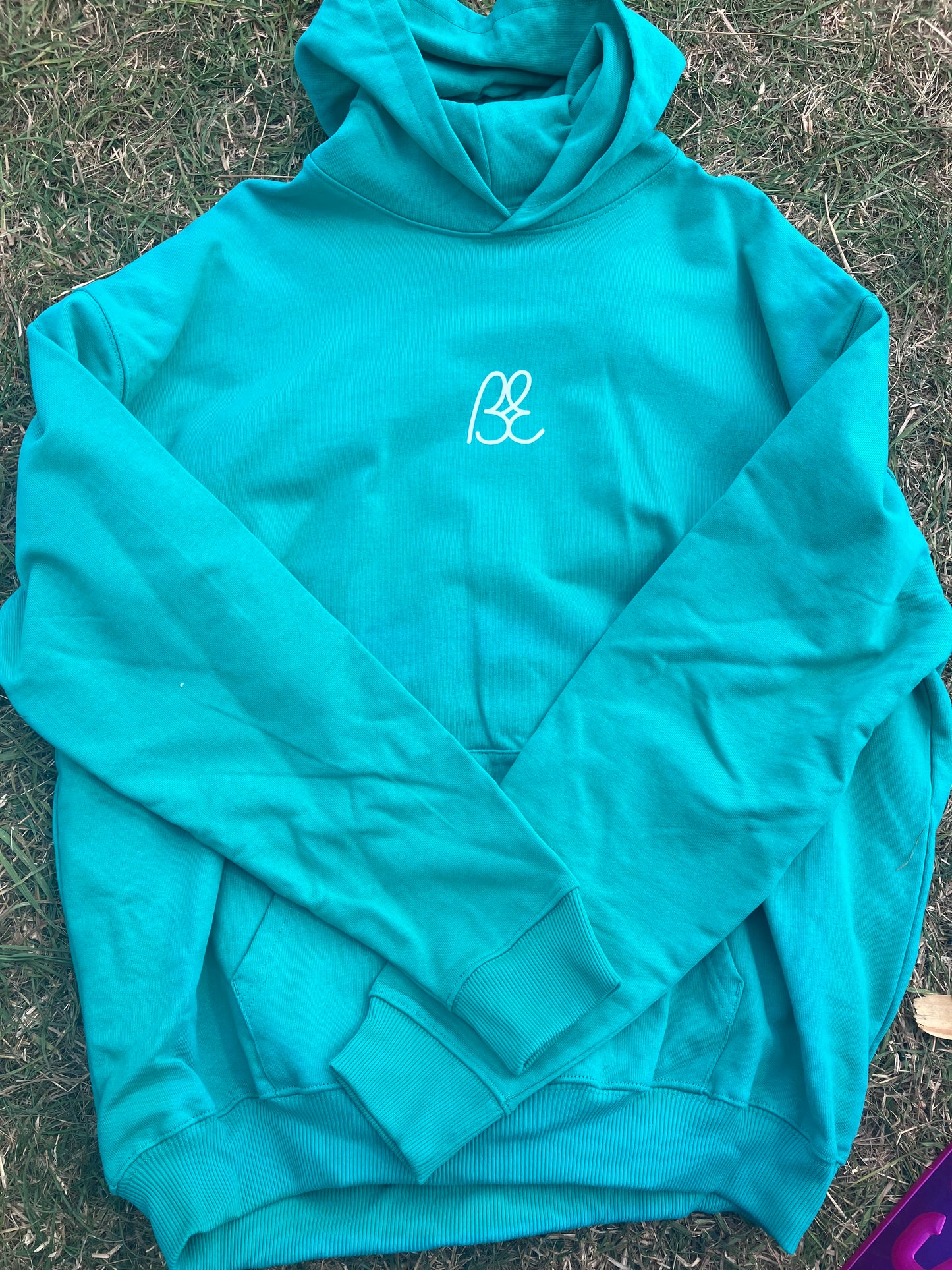BE everyday heavyweight hood. Green & grey