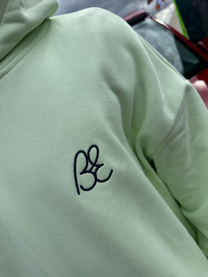 OG Bus Envy embroidered hoodie. Pale mint & navy