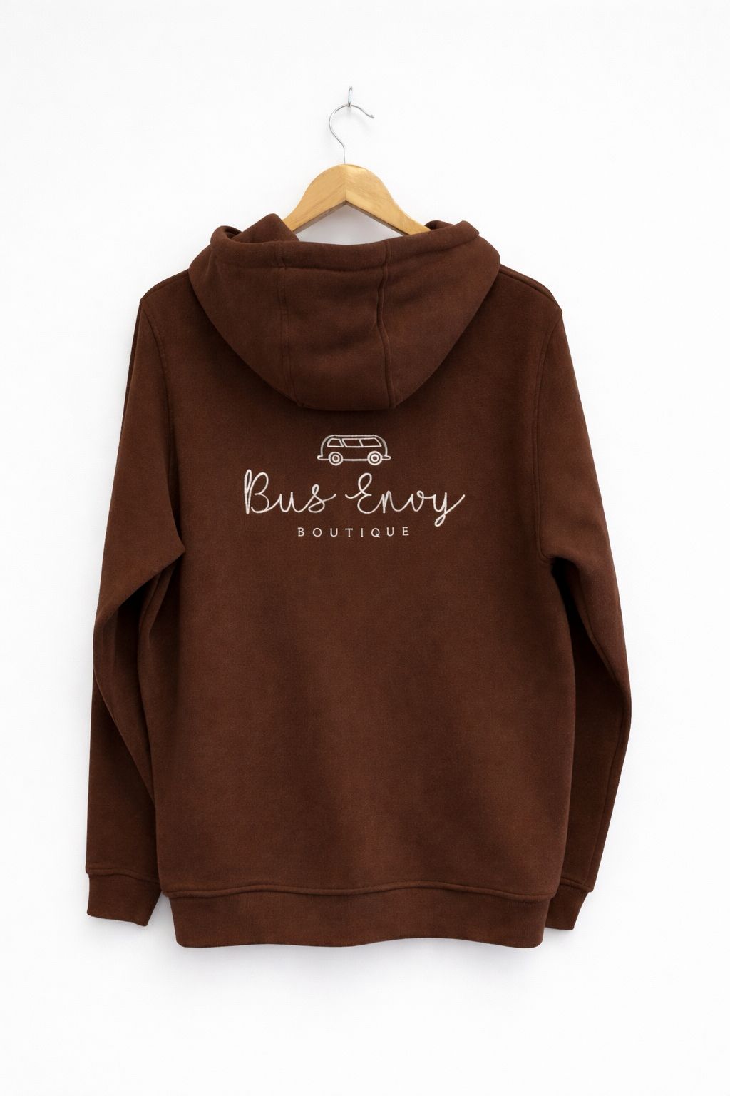 OG Bus Envy embroidered zip hoodie. Brown & cream
