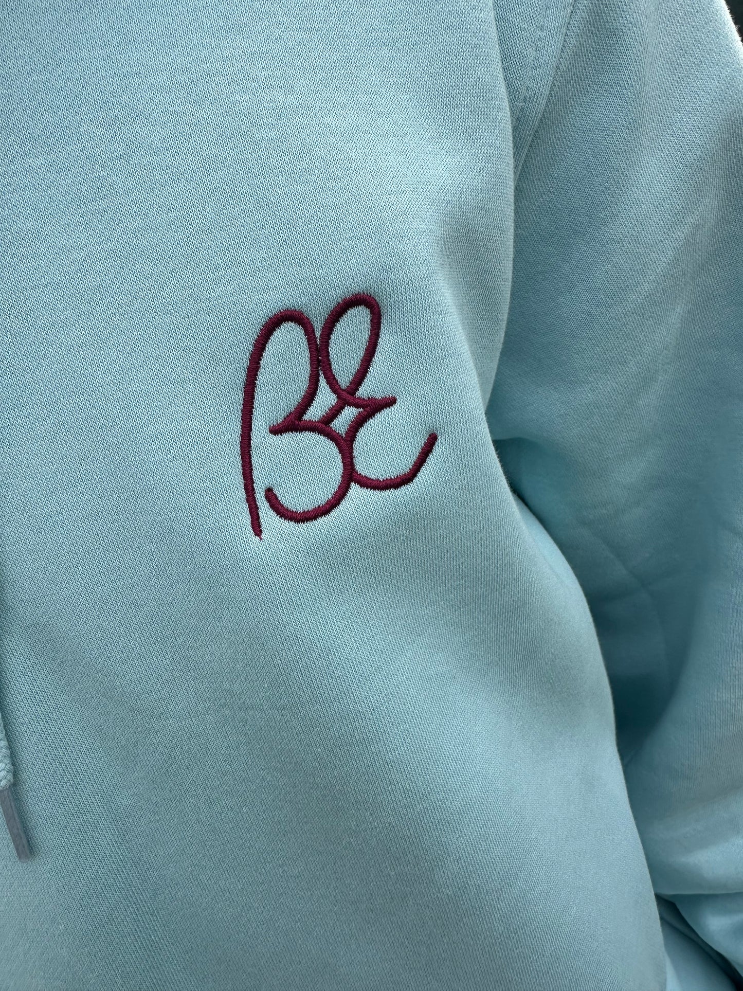 OG Bus Envy embroidered hoodie. Duck egg blue & plum