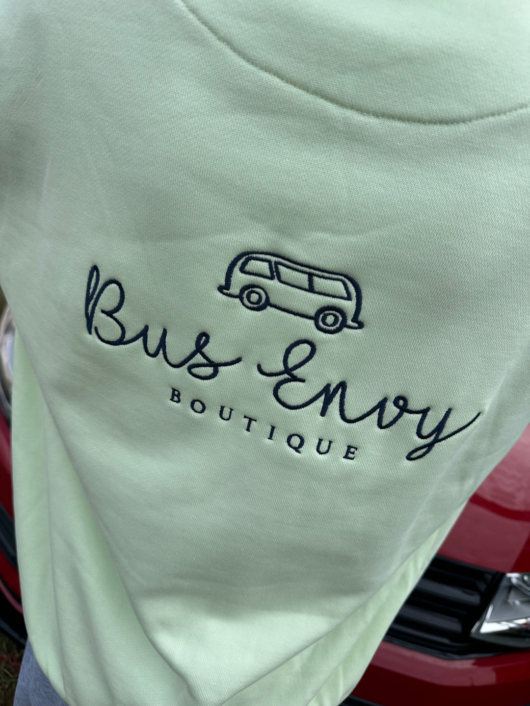 OG Bus Envy embroidered hoodie. Pale mint & navy