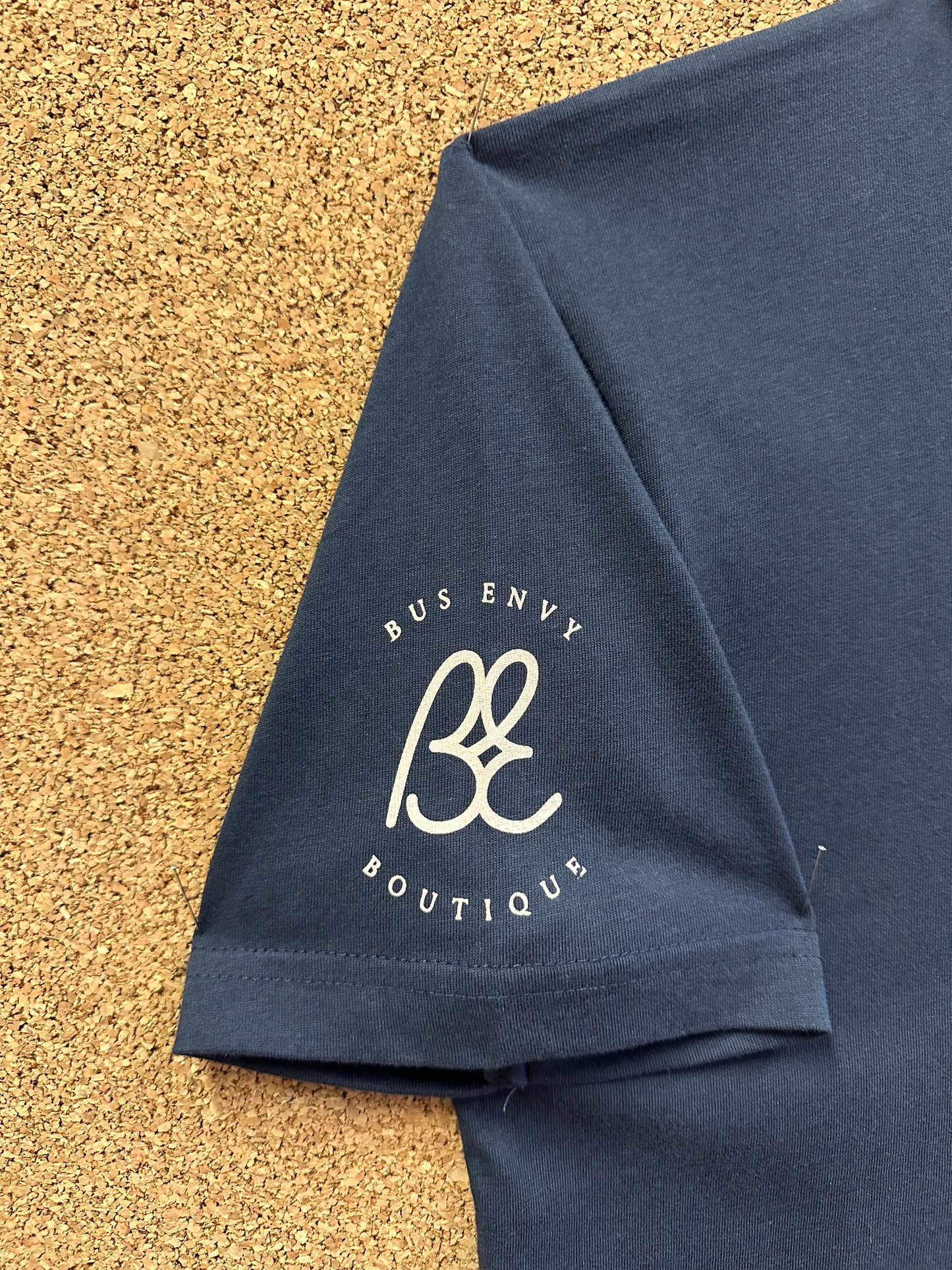 Premium Bus Envy T-Shirt. French navy & cream