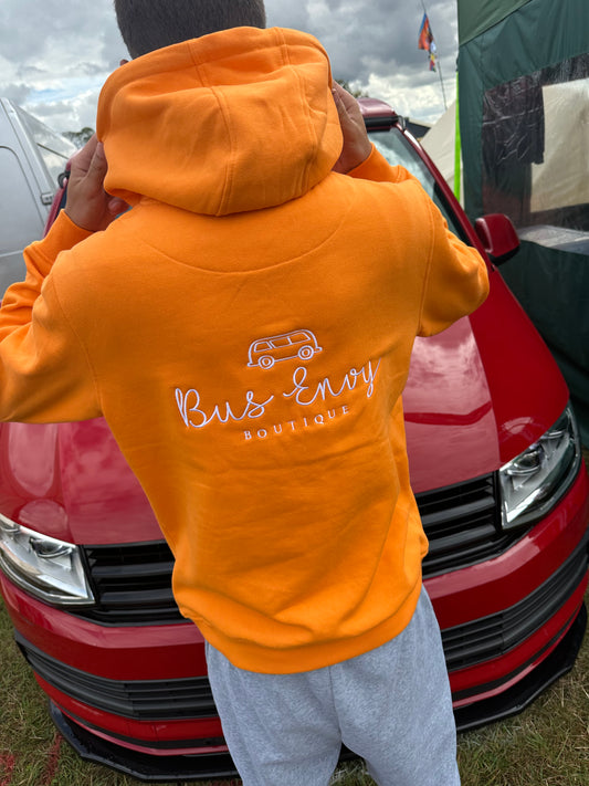 OG Bus Envy embroidered hoodie. Orange & white