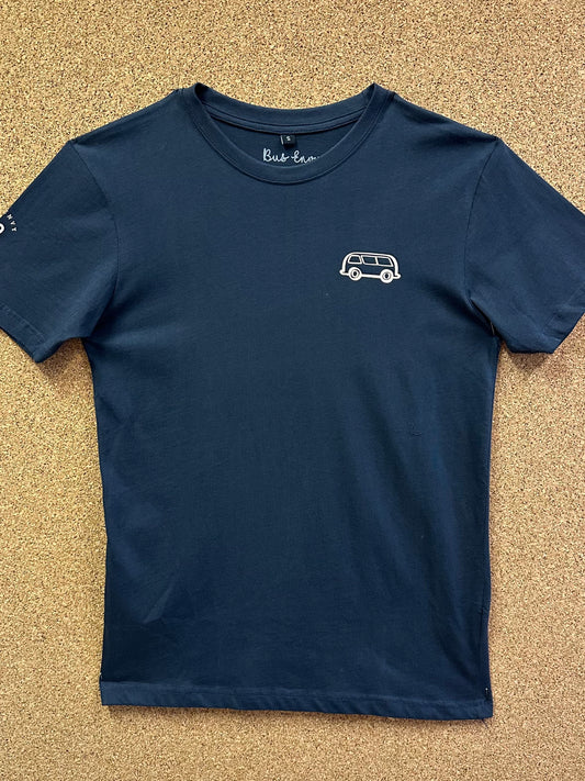 Premium Bus Envy T-Shirt. French navy & cream