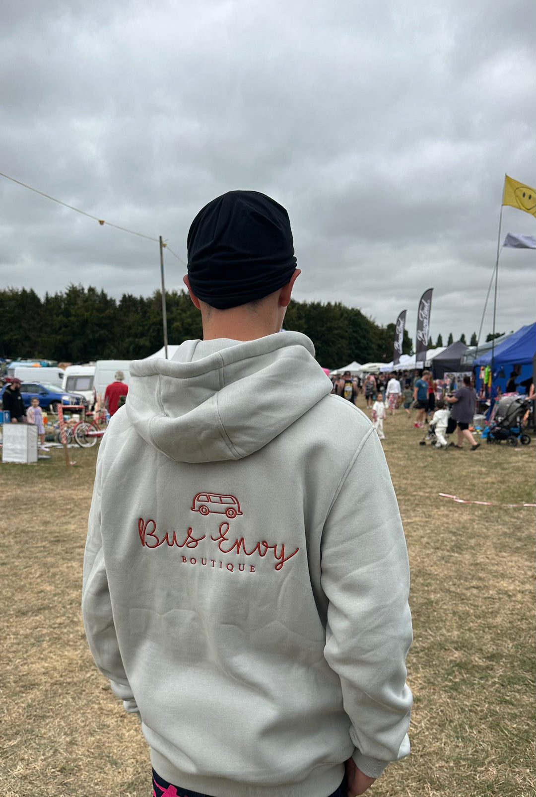 OG Bus Envy embroidered zip hoodie. Asphalt & copper