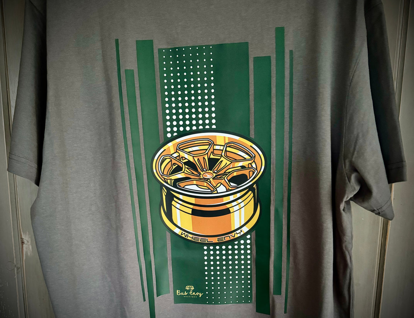 LIMITED EDITION ‘Wheel Envy T-shirt. Shadow grey