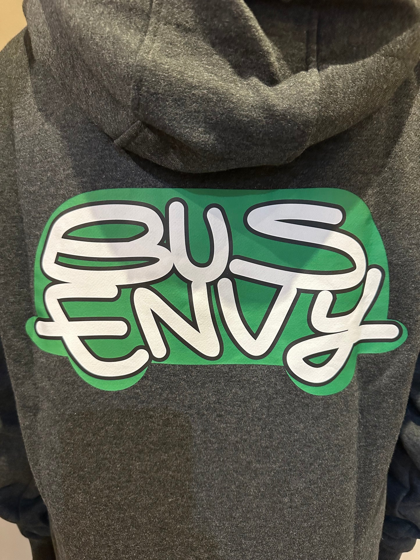 ALL NEW 'Bubble Bus' hoodie. Grey & green