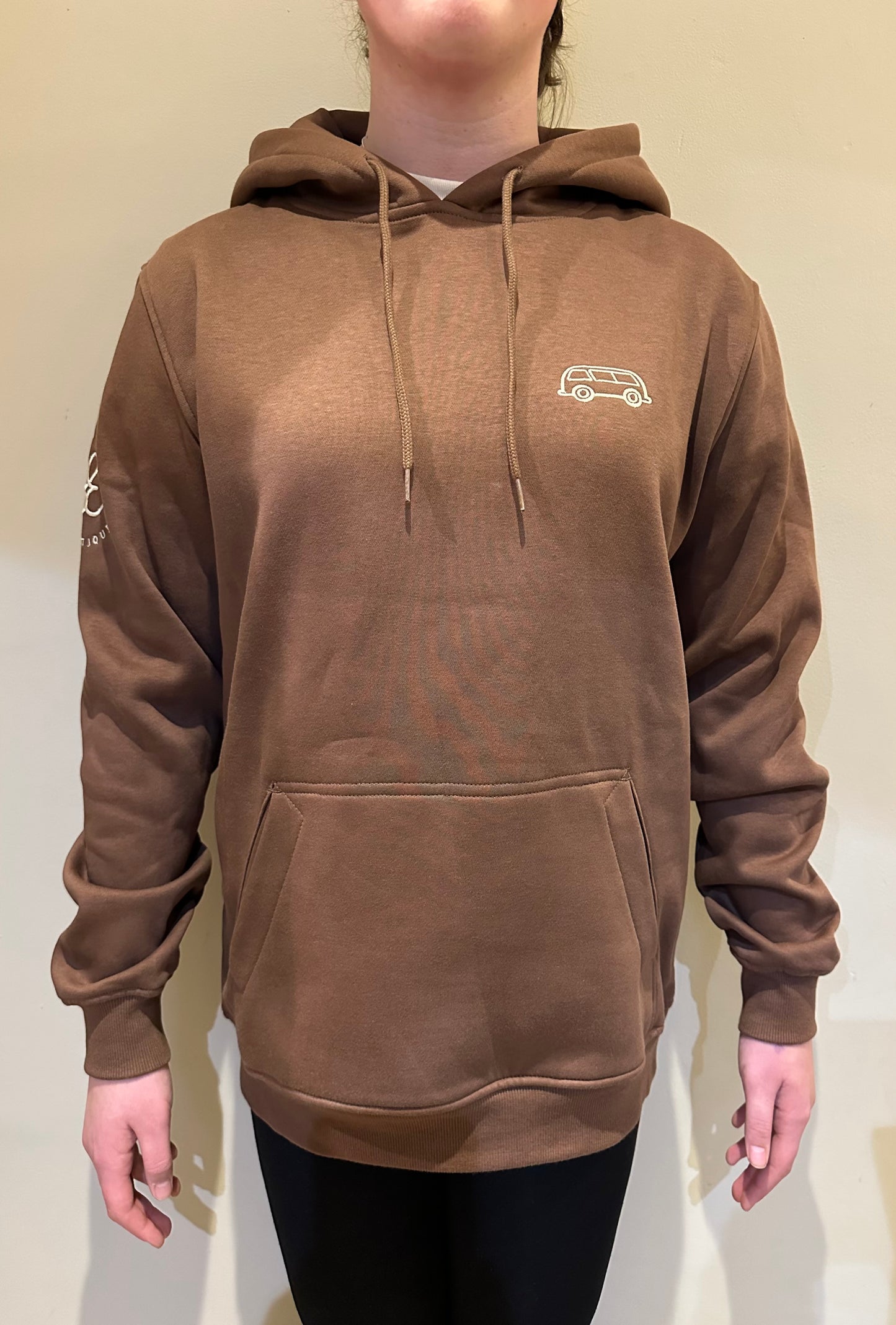 OG Bus Envy embroidered hoodie. Bark brown & cream