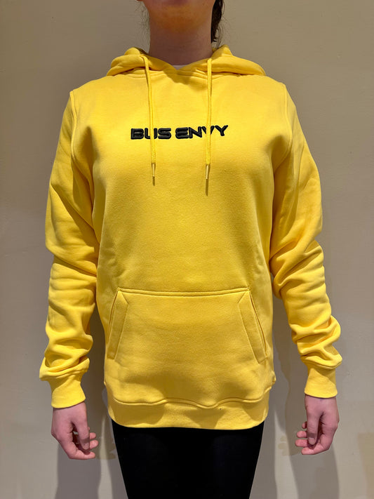 LAST FEW statement Bus Envy logo embroidered hoodie. Yellow & black