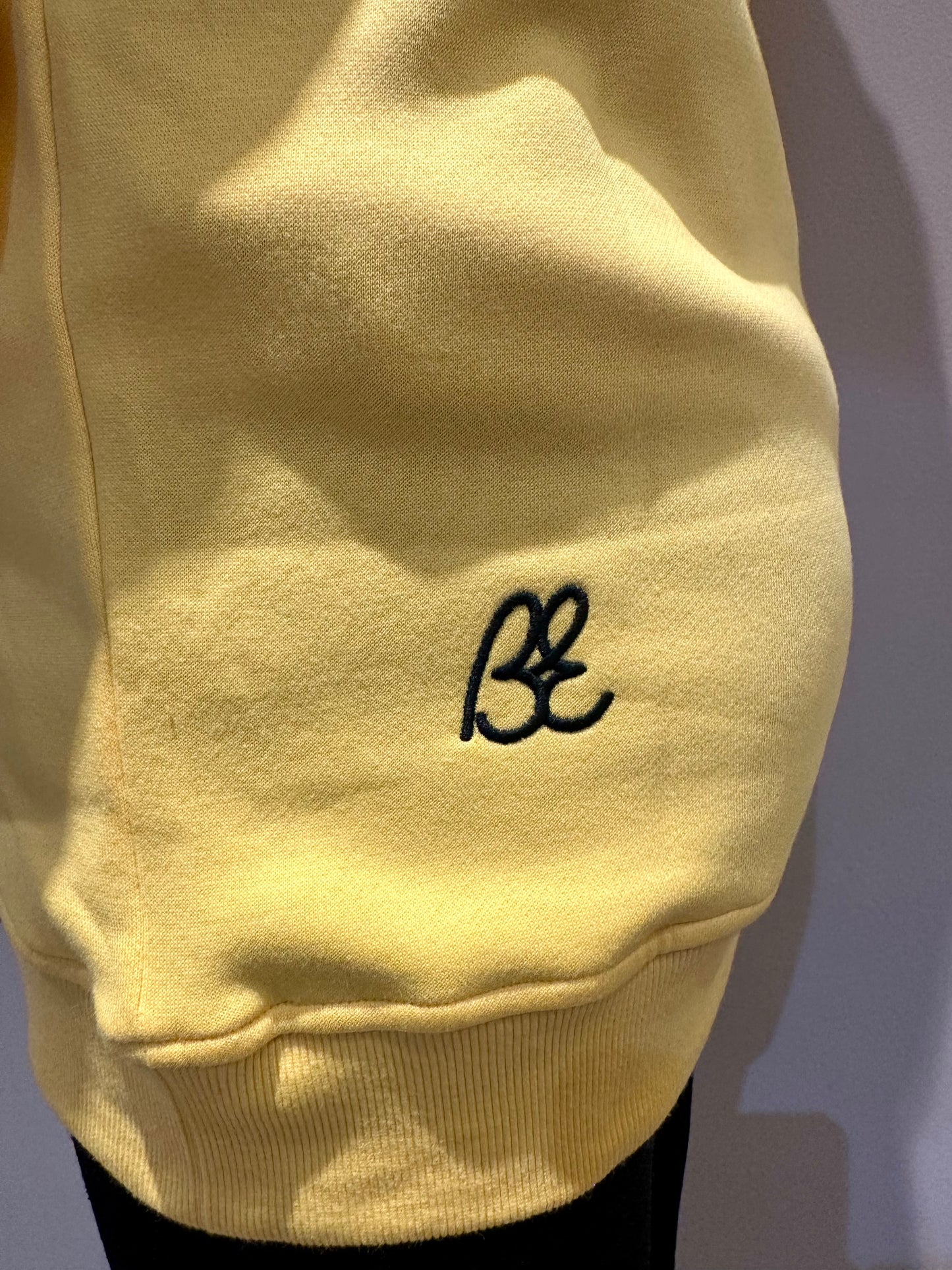 LAST FEW statement Bus Envy logo embroidered hoodie. Yellow & black