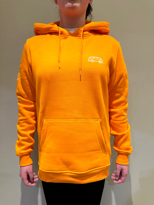 OG Bus Envy embroidered hoodie. Orange & white