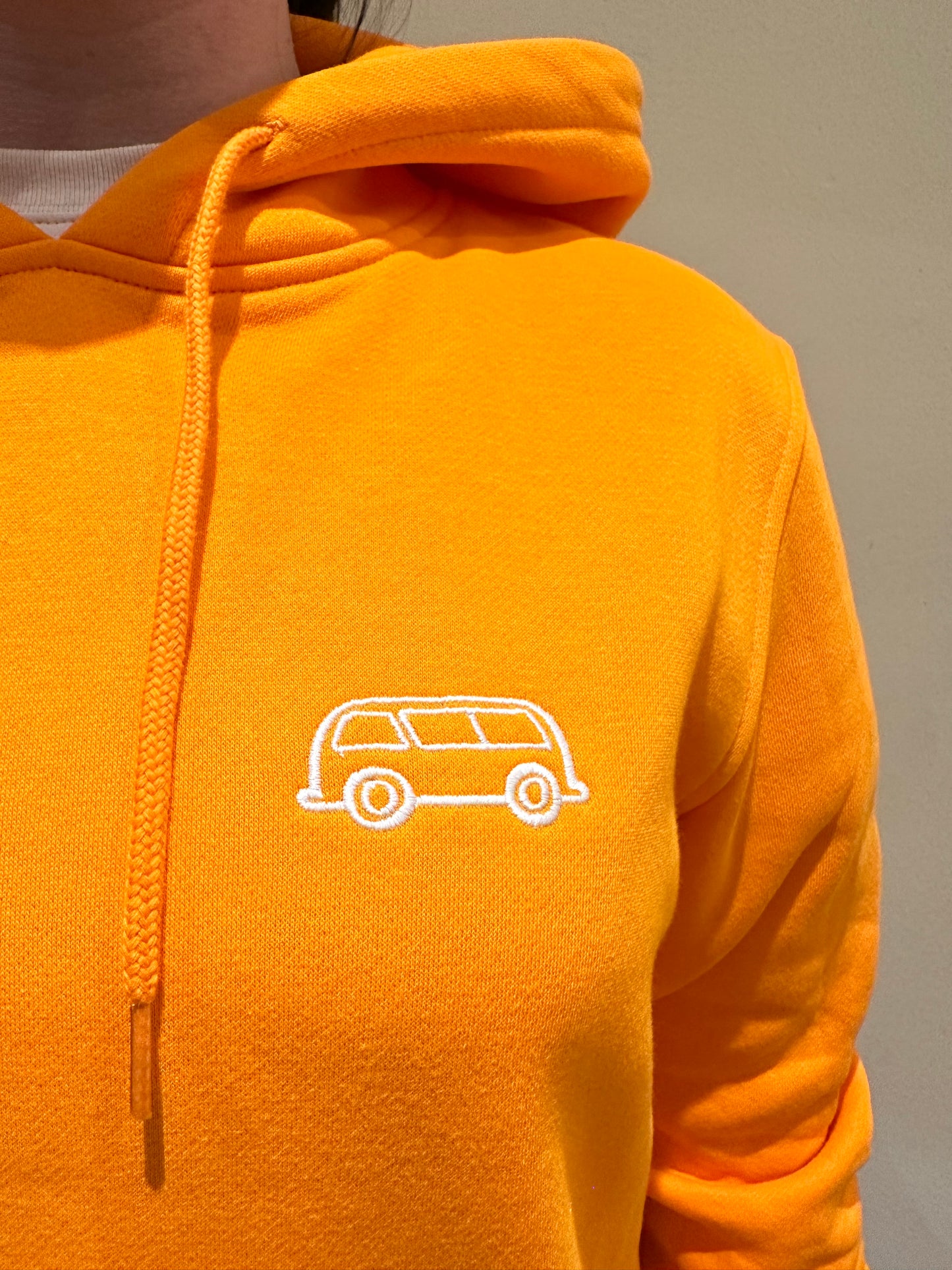 OG Bus Envy embroidered hoodie. Orange & white