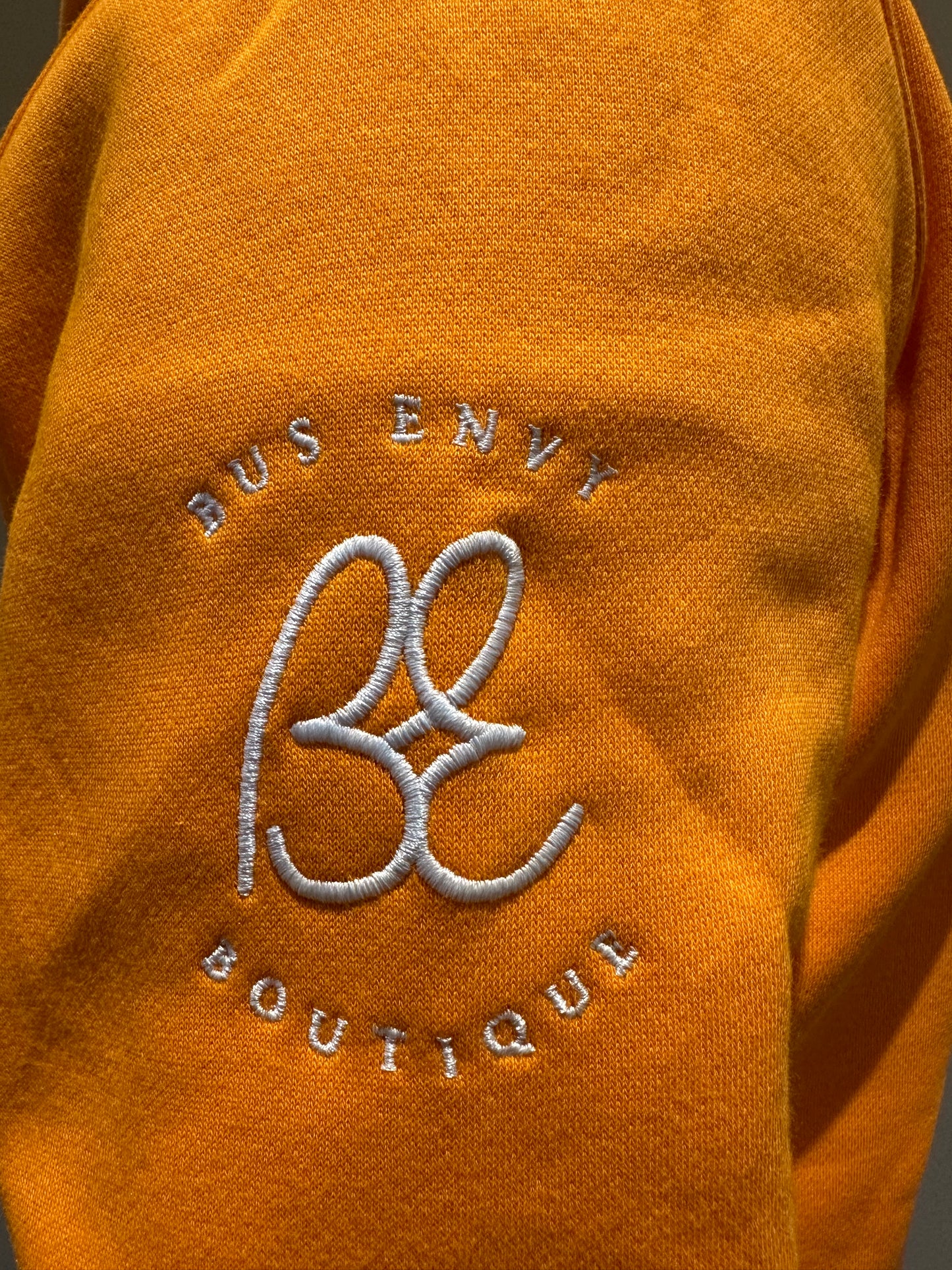 OG Bus Envy embroidered hoodie. Orange & white