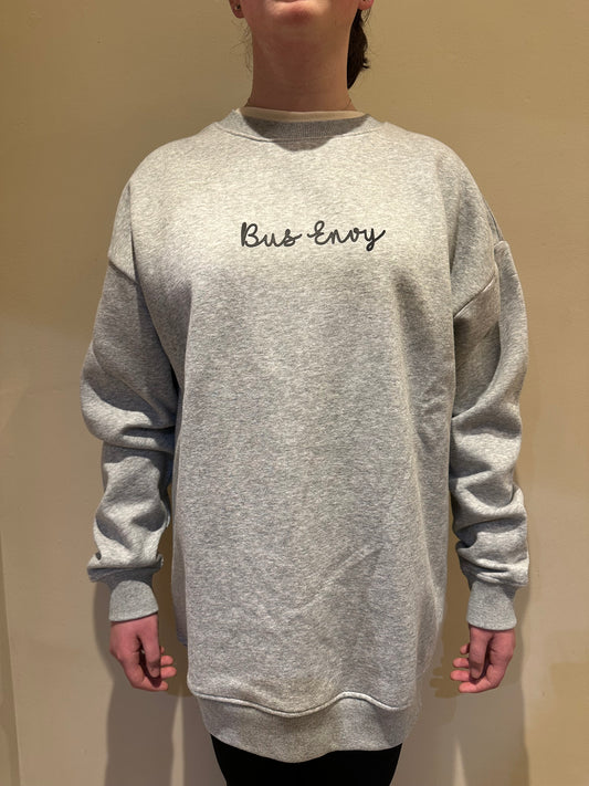 Premium Bus Envy crew neck sweatshirt. Heather grey & black
