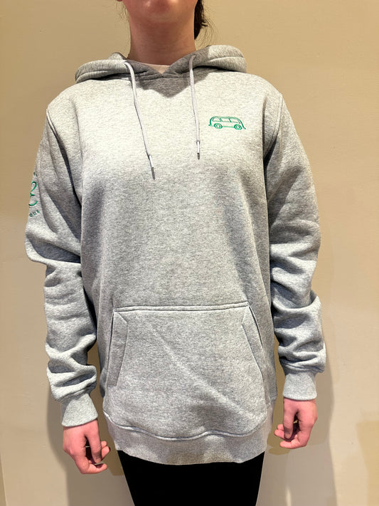 OG Busy Envy embroidered hoodie. Heather grey & green