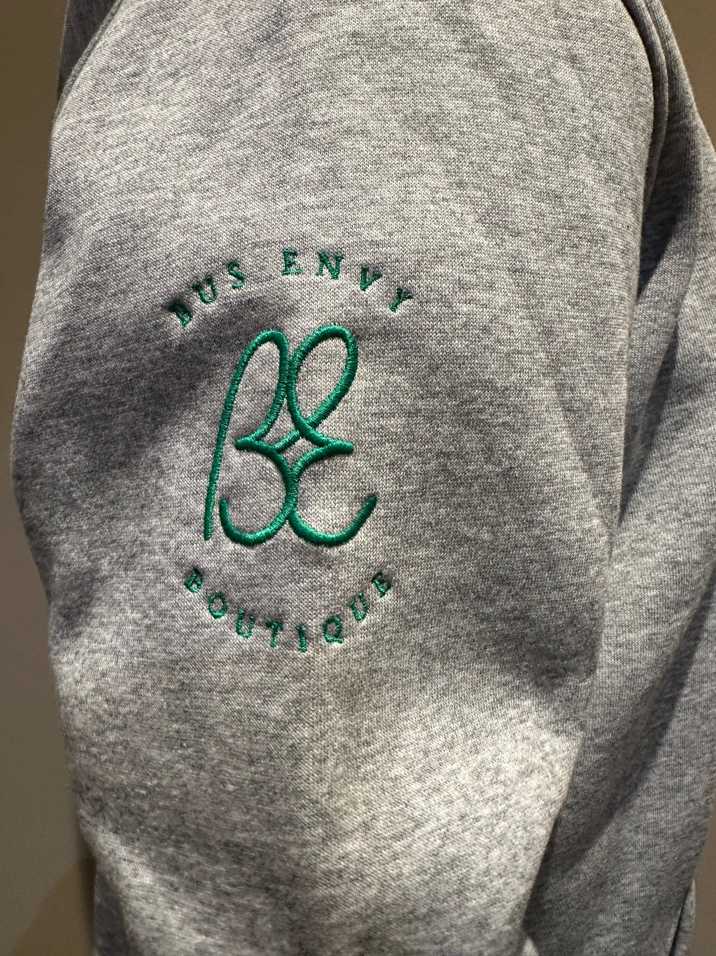 OG Busy Envy embroidered hoodie. Heather grey & green