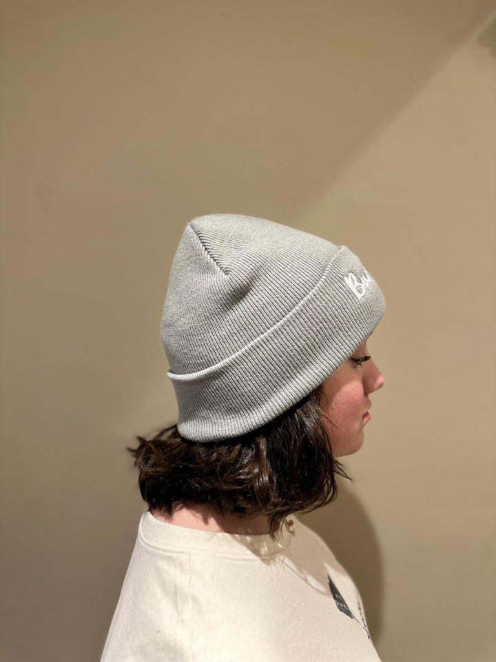 Unisex Bus Envy beanie. Grey & white