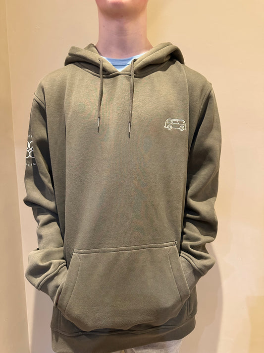 *LAST ONE* OG Bus Envy embroidered hoodie. Khaki & cream