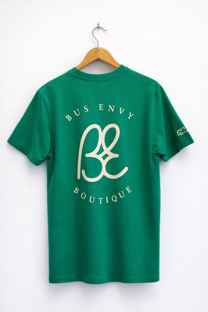 Premium BE T-shirt. Green & white