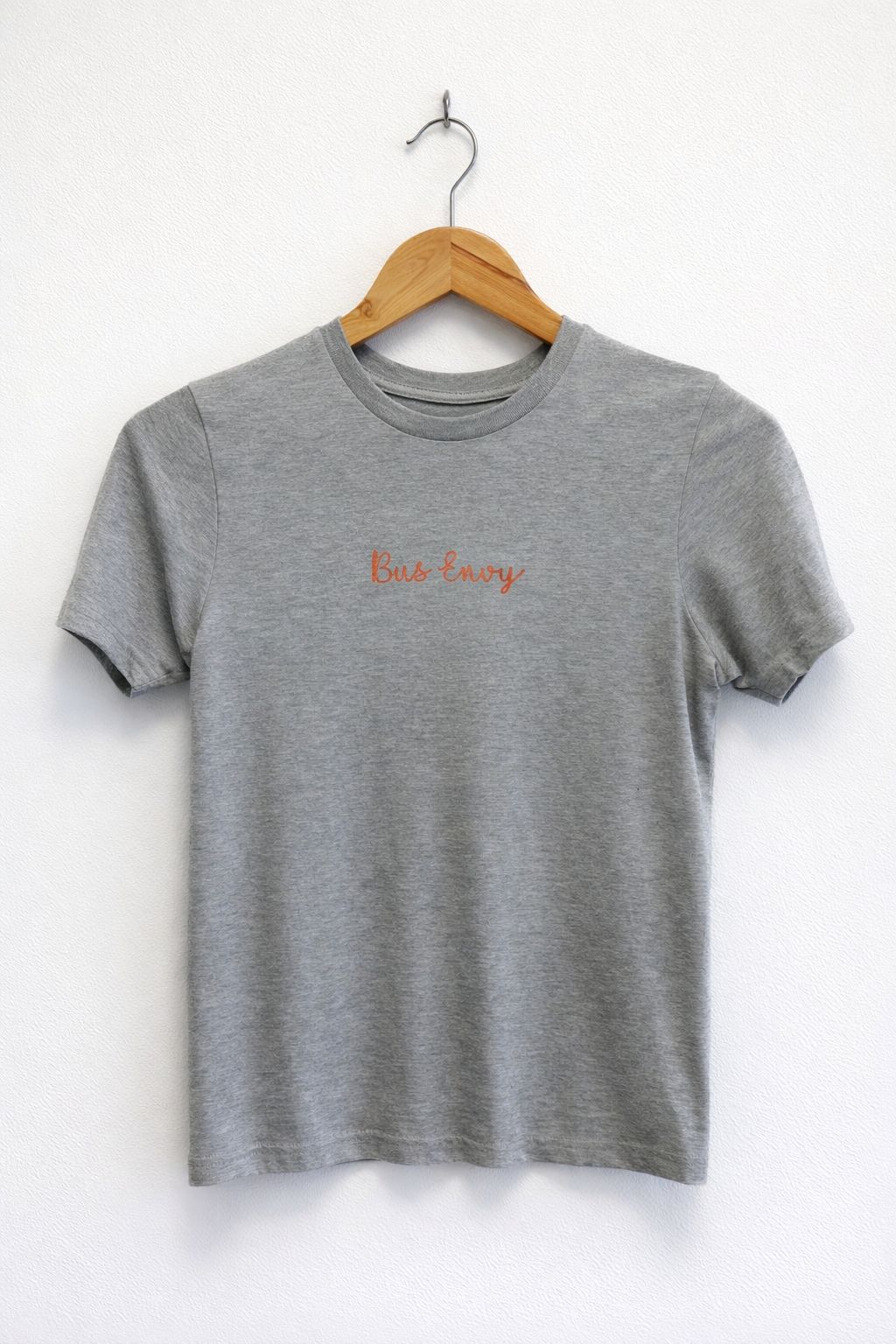 Bus Envy BE good and BE kind charity T-Shirt. Heather grey & orange