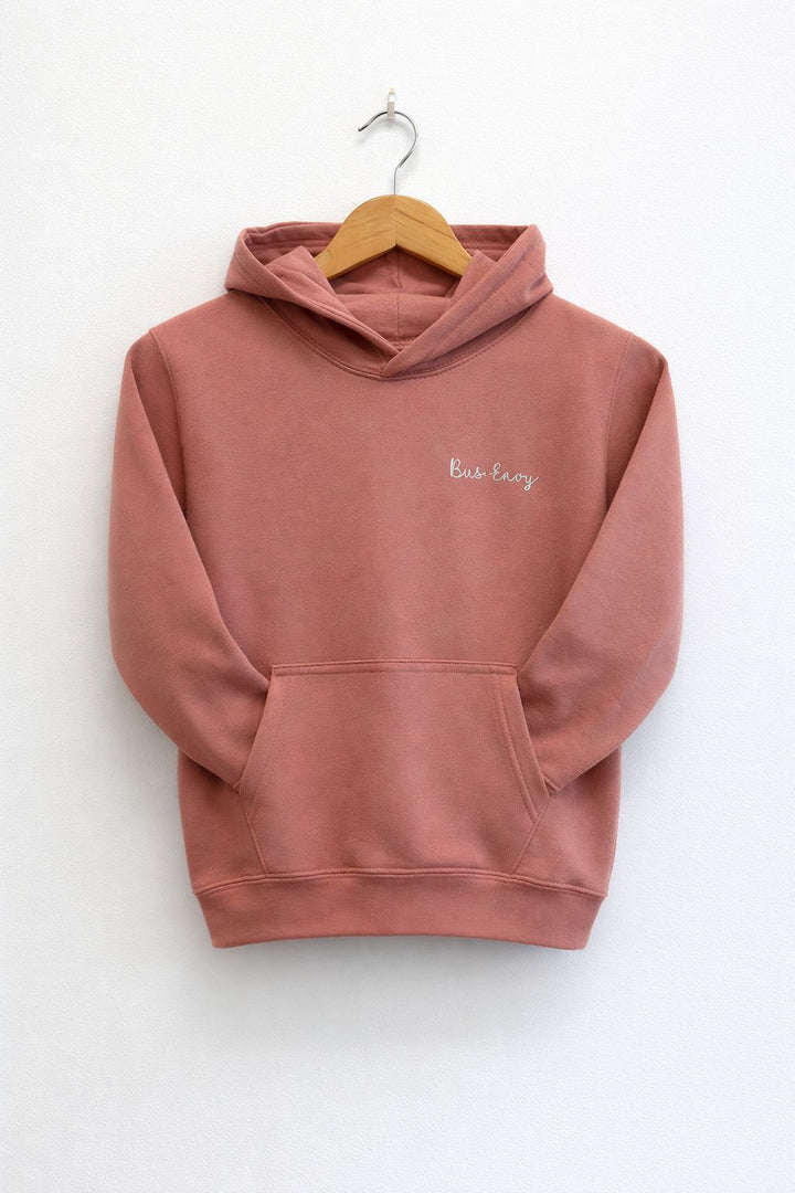 Bus Envy BE good and BE kind charity hoodie. Pink & green