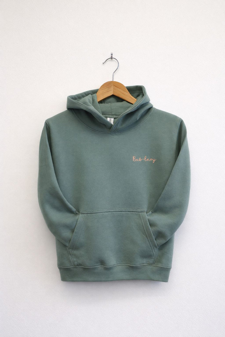 Bus Envy BE good and BE kind charity hoodie. Green & orange
