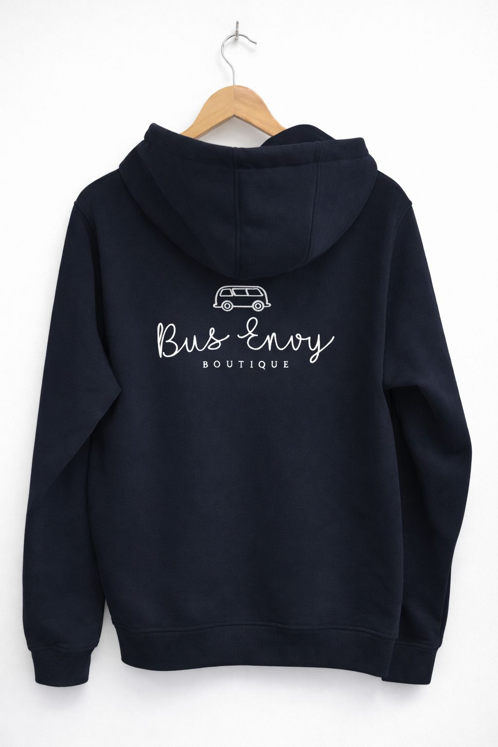 OG Bus Envy embroidered hoodie. Navy blue &amp; cream