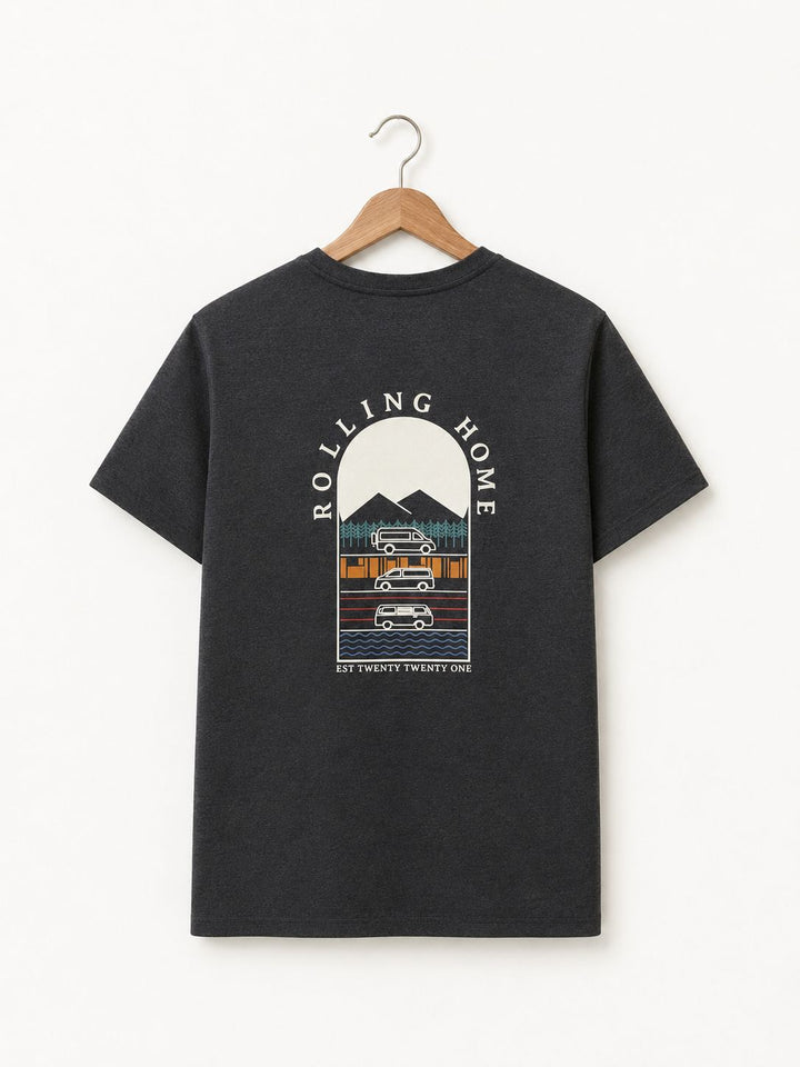 Heavy oversized Rolling Home T-shirt - Charcoal