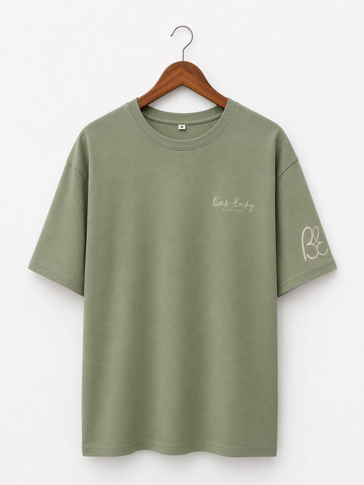 Heavy oversized Rolling Home T-shirt - Sage Green