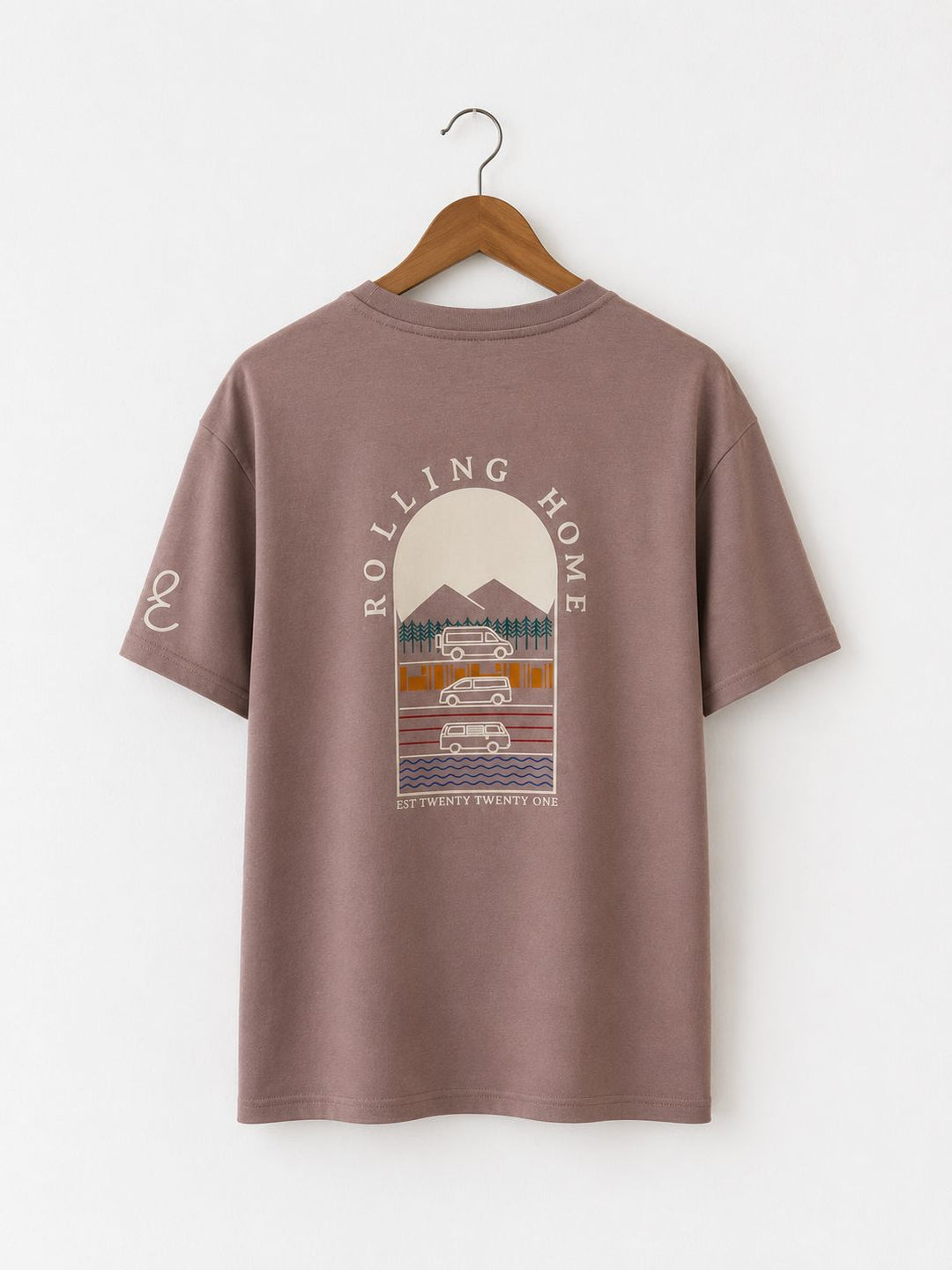 Heavy oversized Rolling Home T-shirt - Dusky Pink