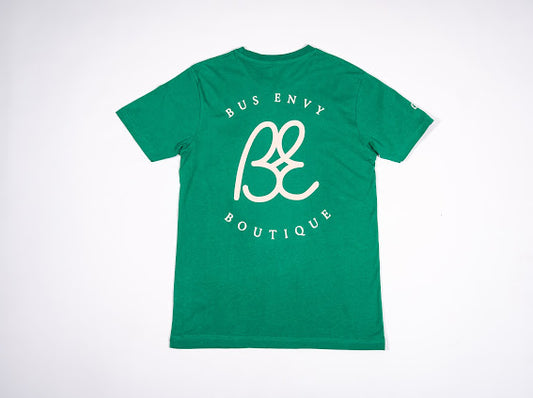 Premium BE T-shirt. Green & white